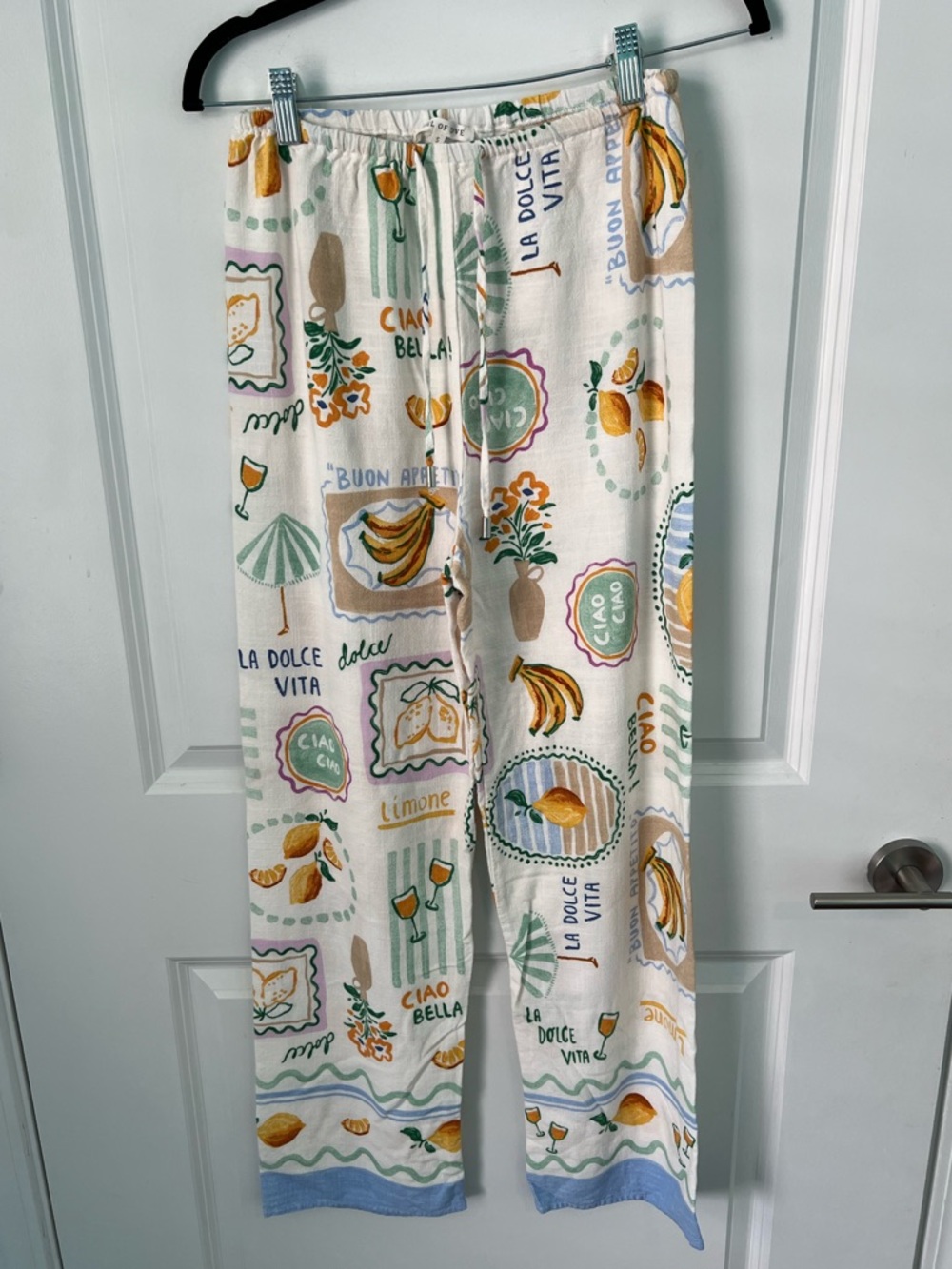 Label of Love Anthropologie Limone Wide Leg Linen Blend Pants Coastal Europe